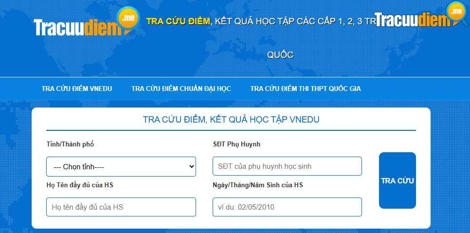 vnedu tra cứu điểm